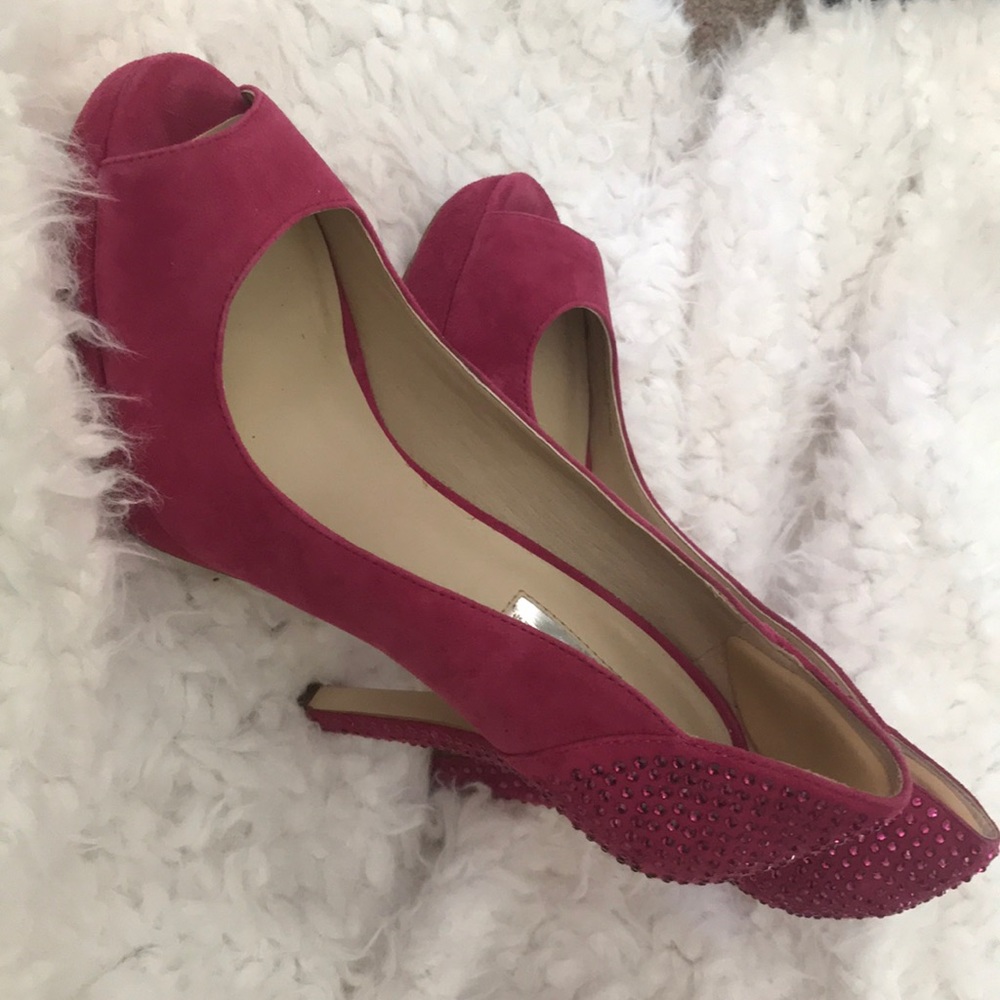 Jeweled heel peep toes! Great condition! Gorgeous!